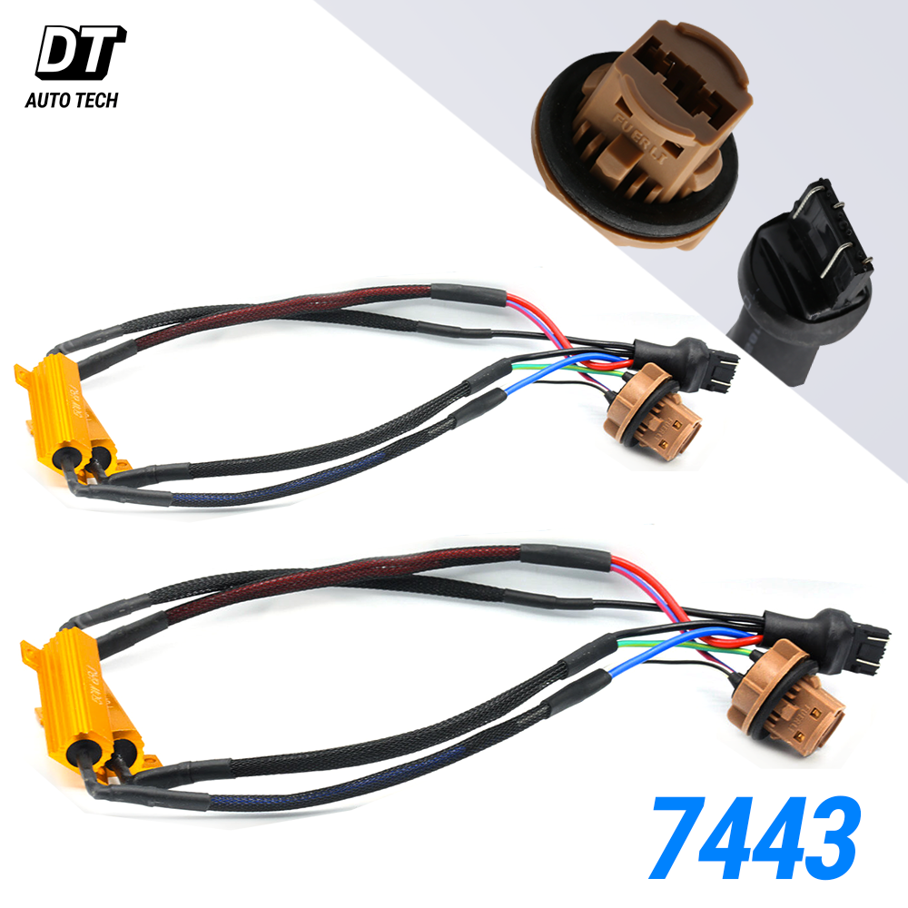 7443 LED Rear Turn Signal Load Resistor Adapter Anti Hyper Flash Error Canceler