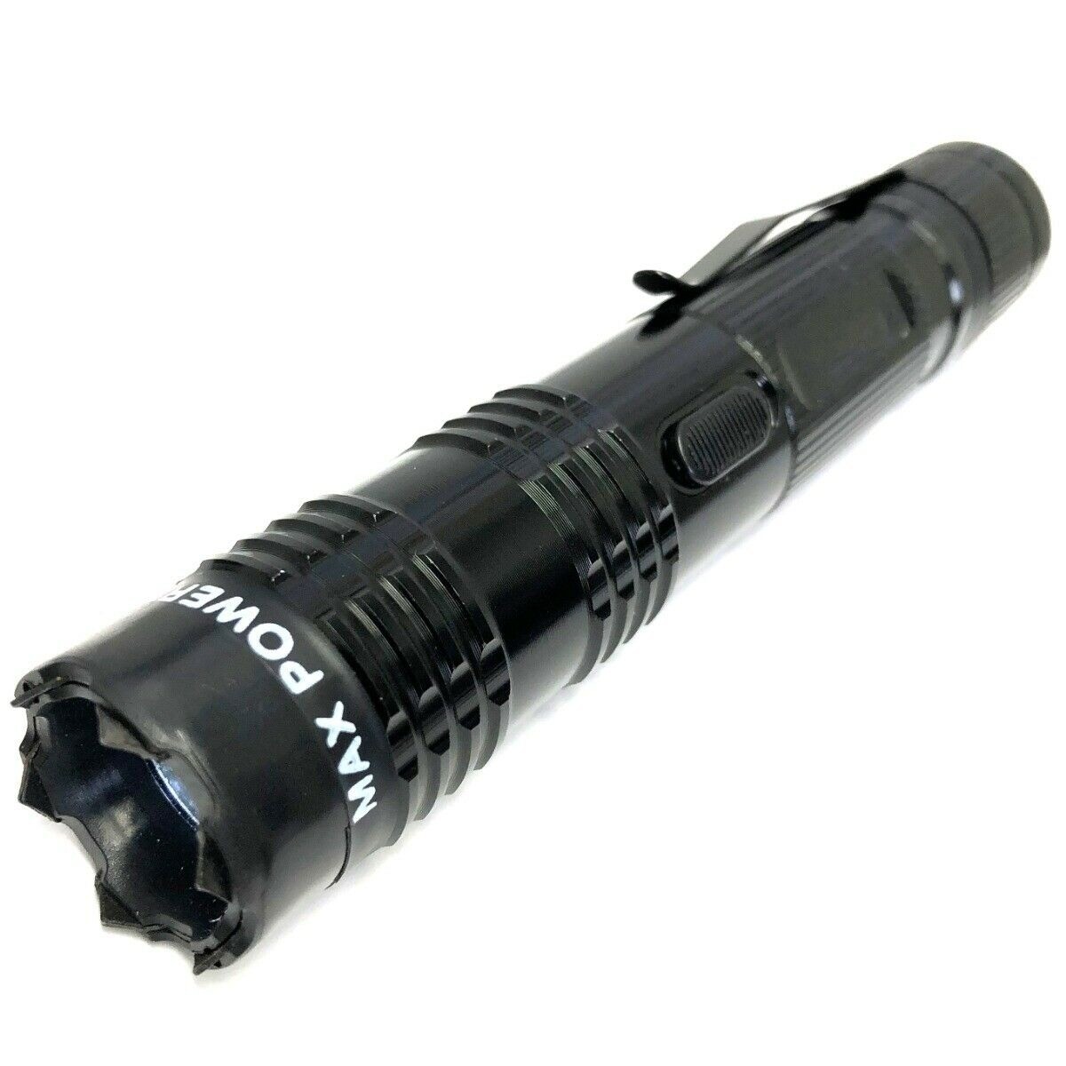 BLACK Defense Metal Stun Gun 16 Million Volt Rechargeable LED Flashlight New!