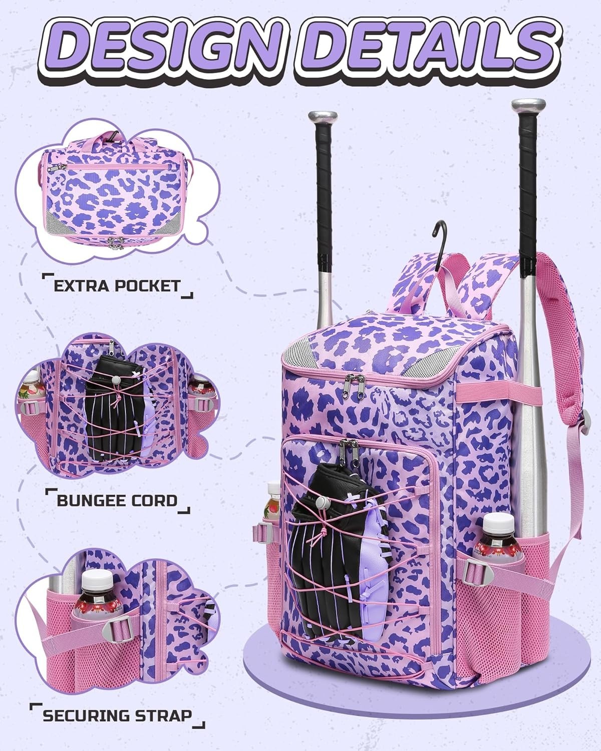 Youth Baseball Softball Bag Large Capacity with Ventilated Shoe Compartment