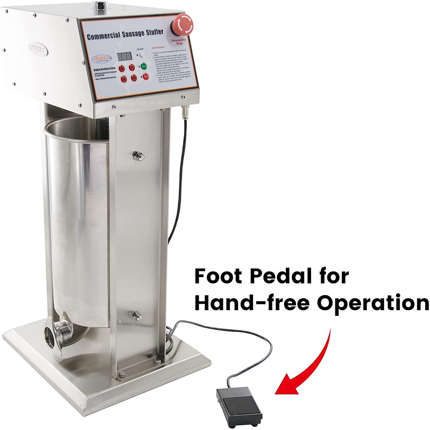 Hakka 22LBS 10L Electric Sausage Stuffer 2 Speed Commerical Meat Filler Maker