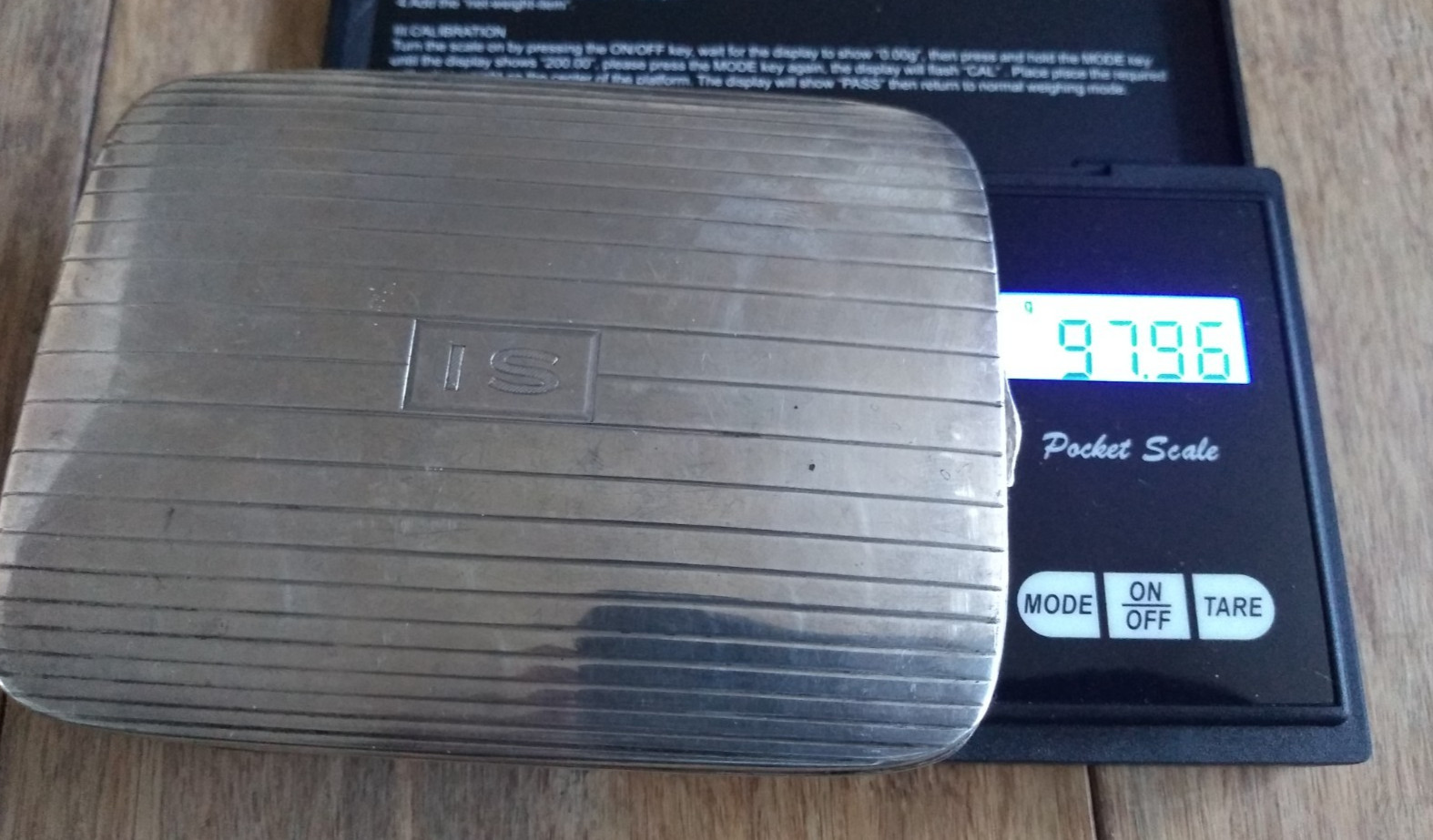 Vintage 1930s Sterling Silver 97.9g Cigarette Case monogrammed engraved art deco