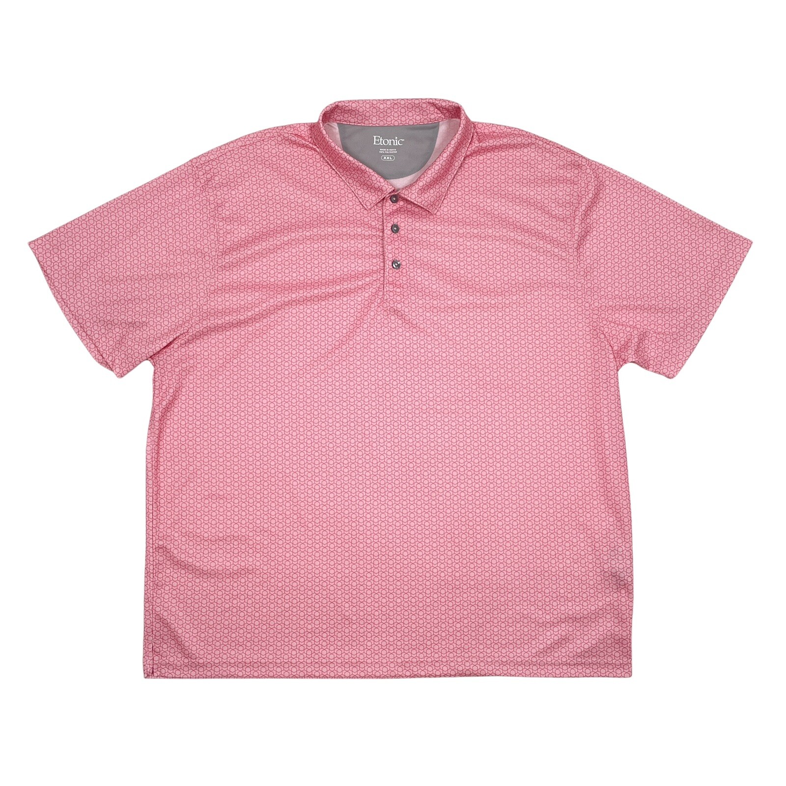 Etonic Men's XXL Golf Polo Shirt Pink Geometric Print Stretch