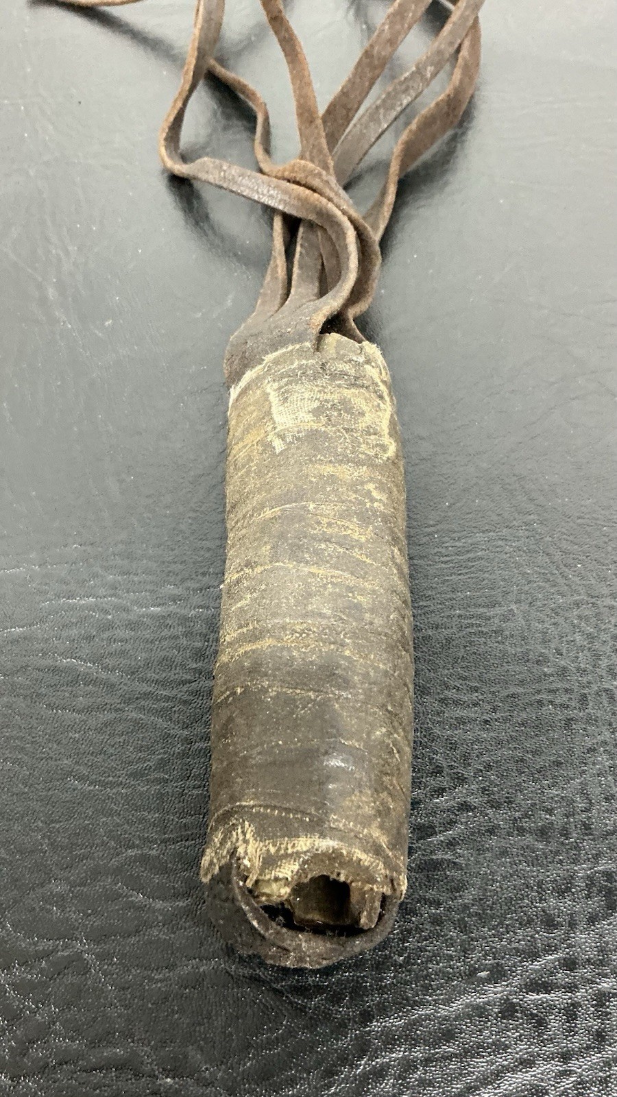 Vtg Leather Riding Quirt Small Whip Hand Held Flogger