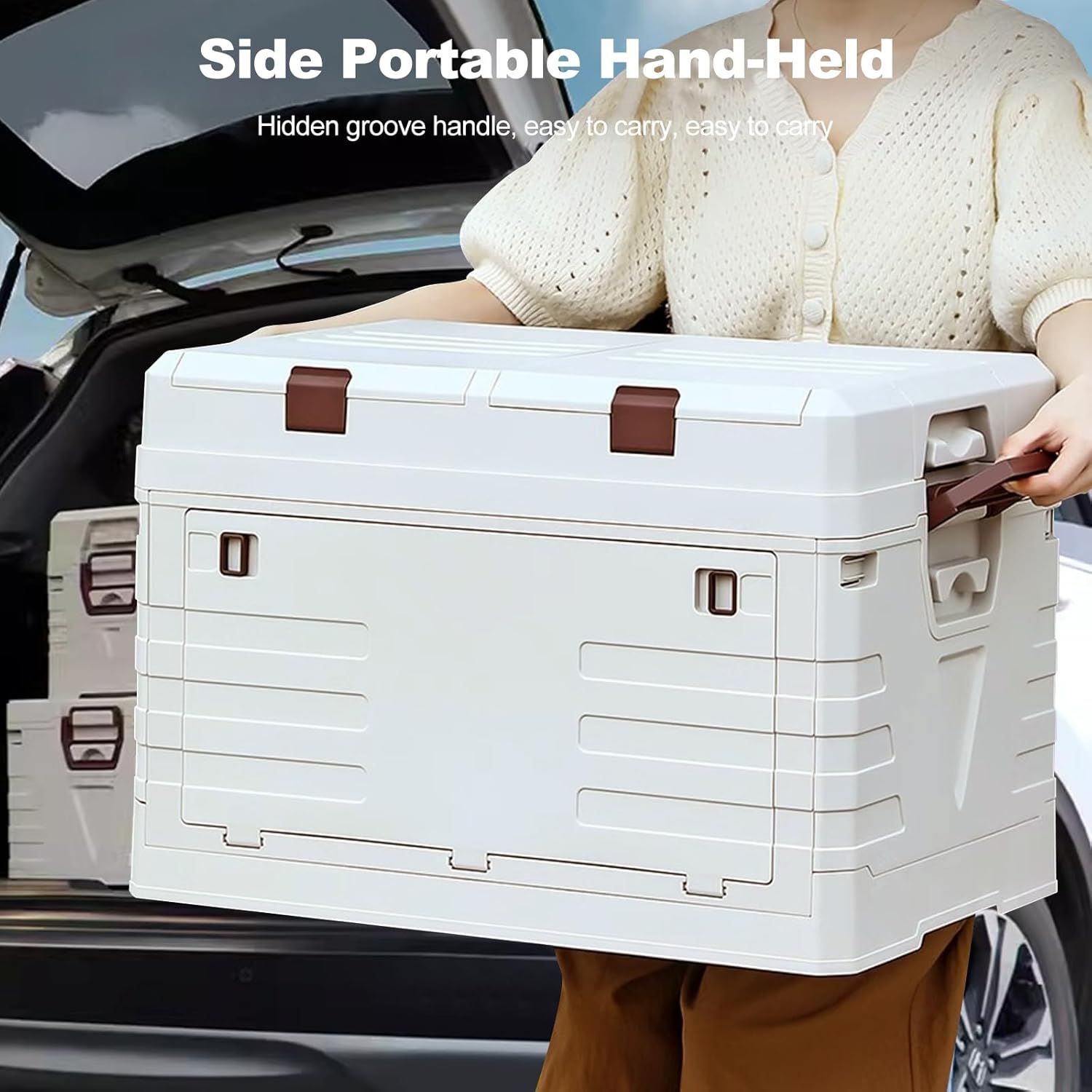 Aimisin 42 Liters Camping Outdoor Folding Storage Box with 2 Compartment Boxes