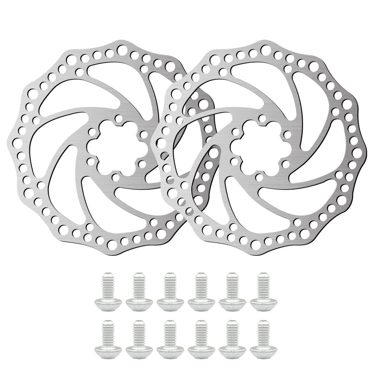 2Pcs 160mm Disc Brake Rotor Stainless Steel Bike Disc Brake Rotor with 6 Bolt...