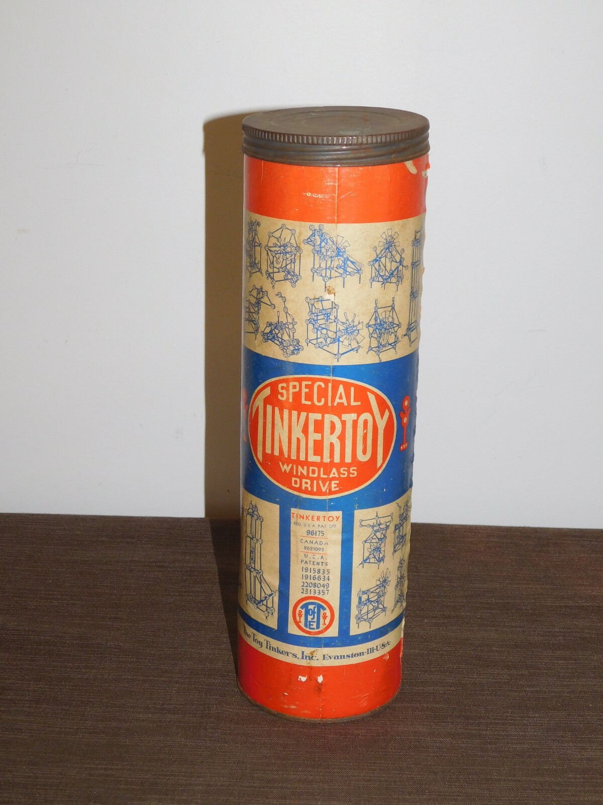 VINTAGE BUILDING TOY 12" HIGH SPECIAL TINKERTOY WINDLASS DRIVE