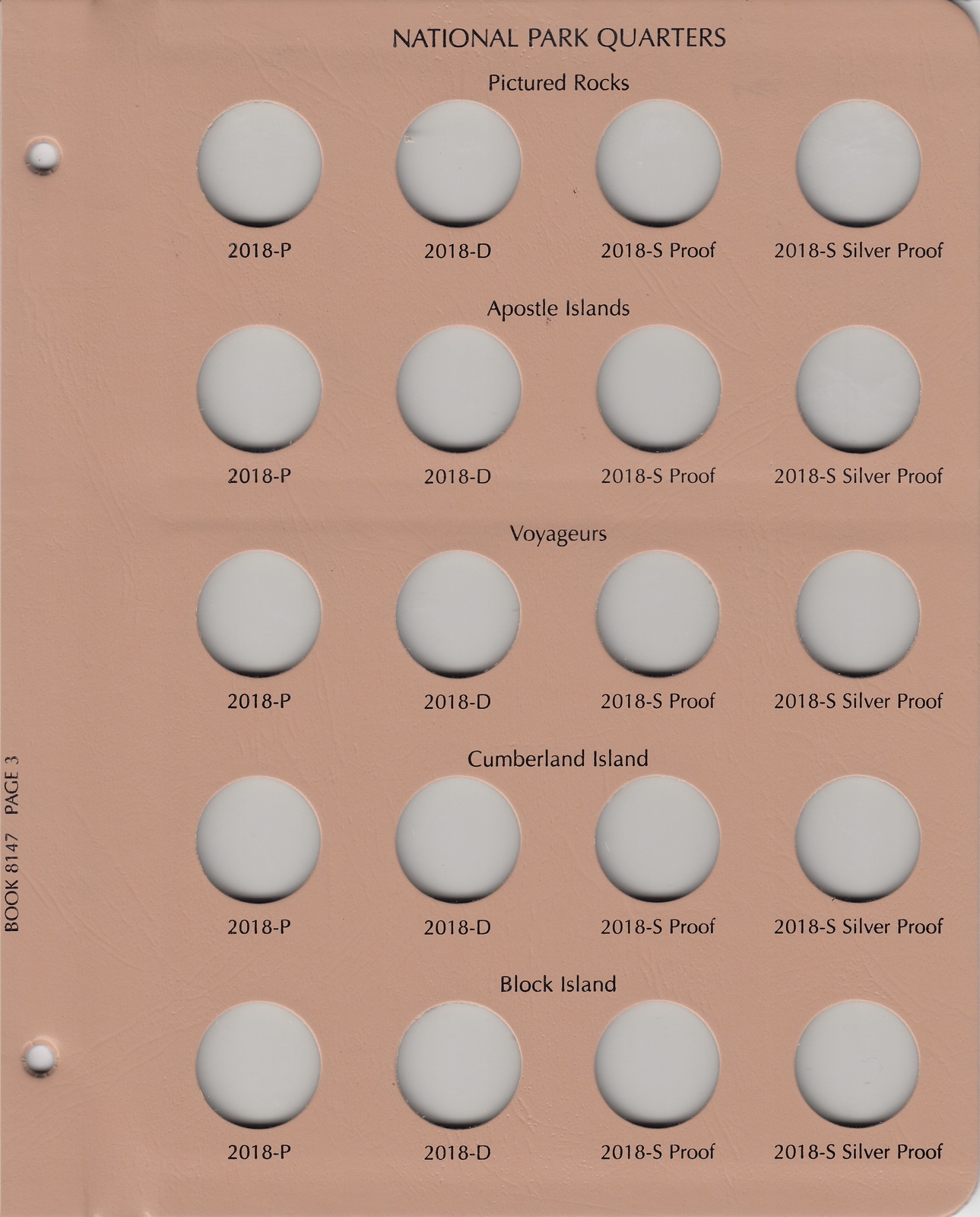 Dansco Coin Album For National US Parks ATB Quarters w/ Proofs 2016-2021 8147