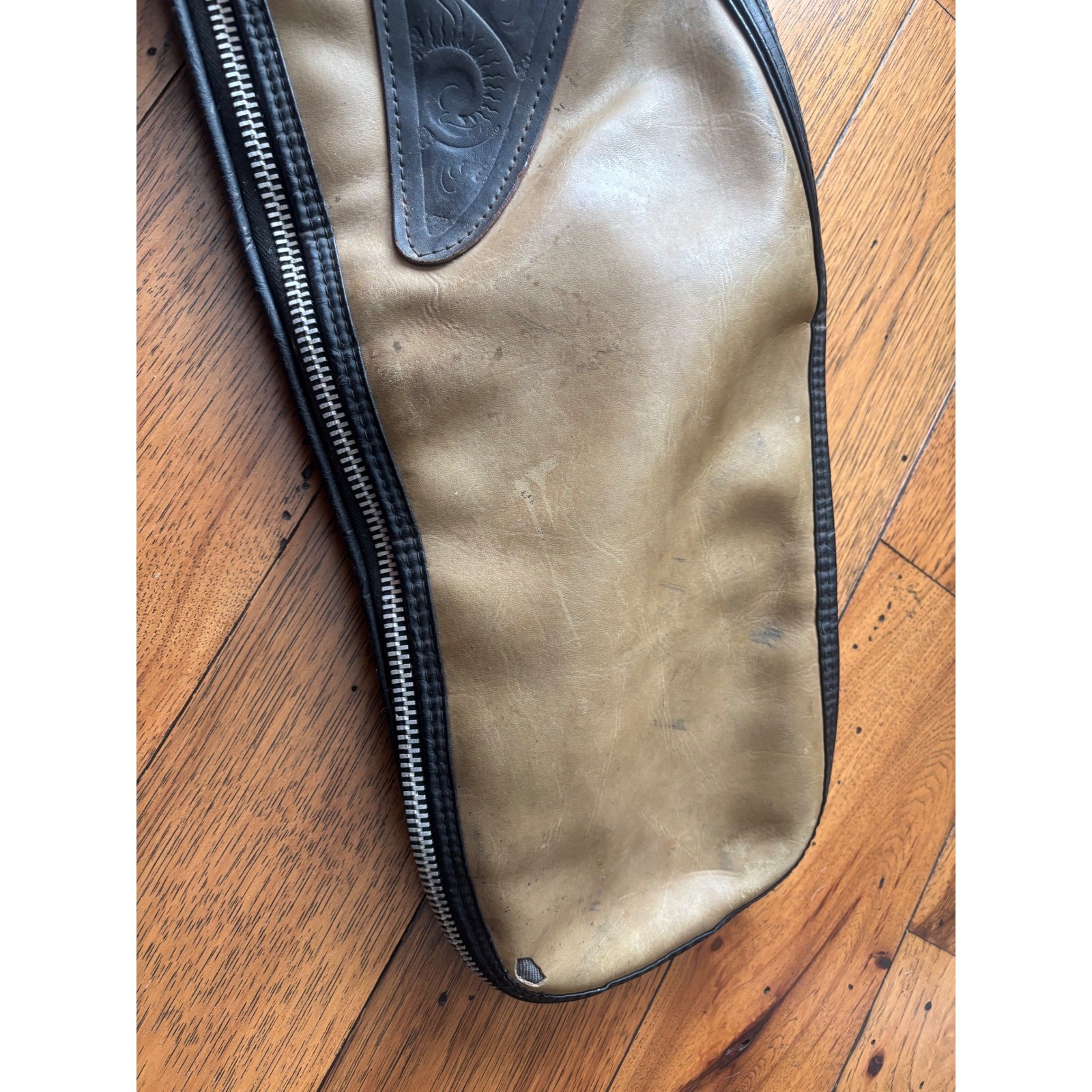 Vintage Western Tooled Leather Long Gun Rifle Shotgun Case Bag Western Style