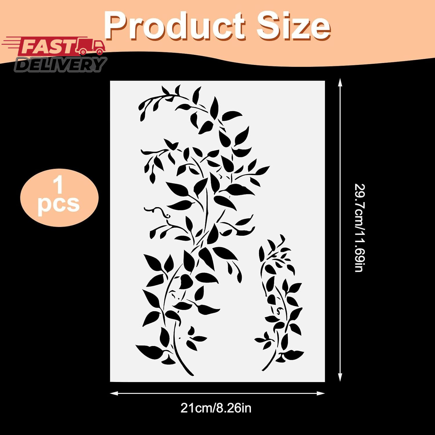 Large Vine Stencils for Painting on Wood Wall A4 Size Reusable Wall Painting Ste