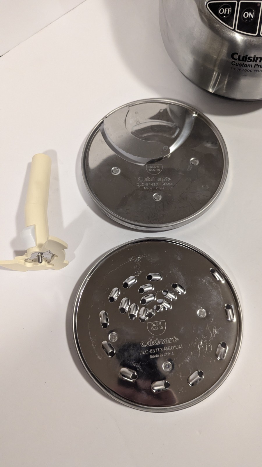 2 Blades & Adapter Cuisinart Custom Prep 11 Food Processor DLC-844TX & DLC-837TX