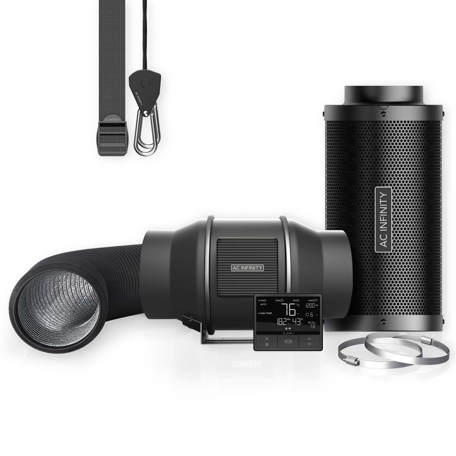 Air Filtration Kit PRO 6", Inline Fan with Smart Controller, Filter and Ducting