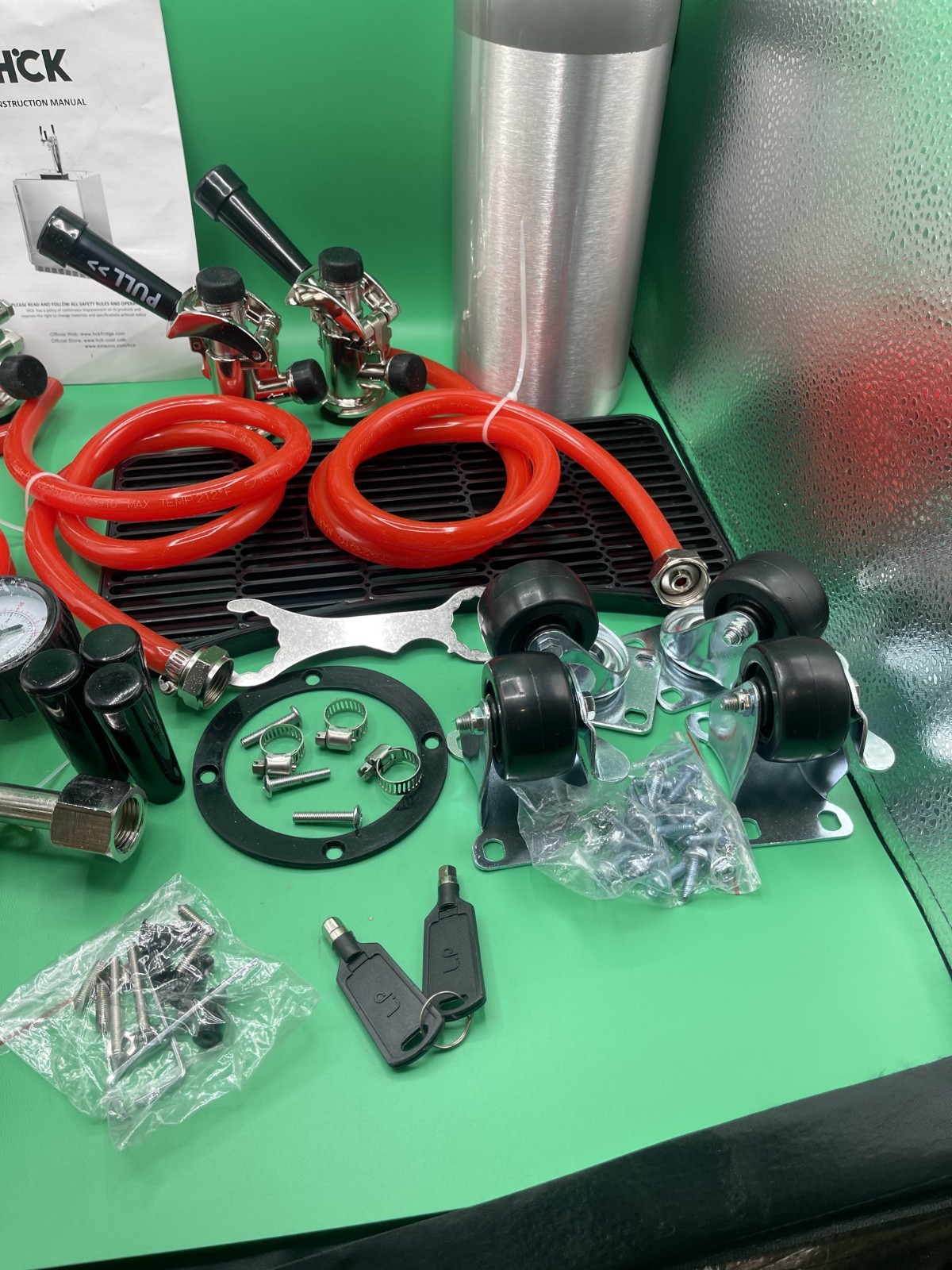 HCK Triple Tap Beer Kegerator Conversion Kit Stainless Tower w/Regulator