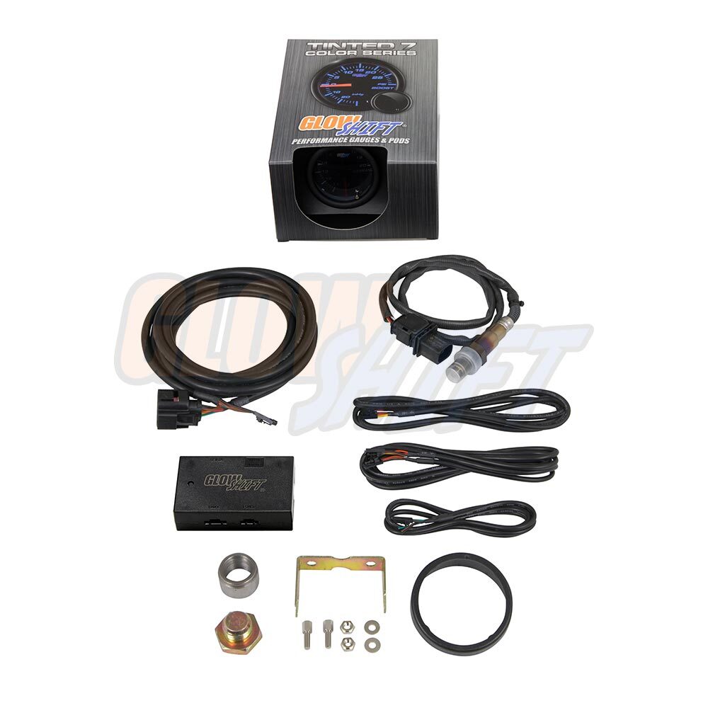 52mm GlowShift Tinted 7 Color Needle Wideband Air/Fuel Ratio Gauge Bosch Sensor