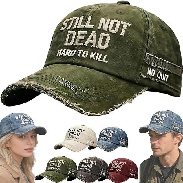 Embroidered "Still Not Dead Hard To Kill" Distressed Baseball Cap for Veteran US