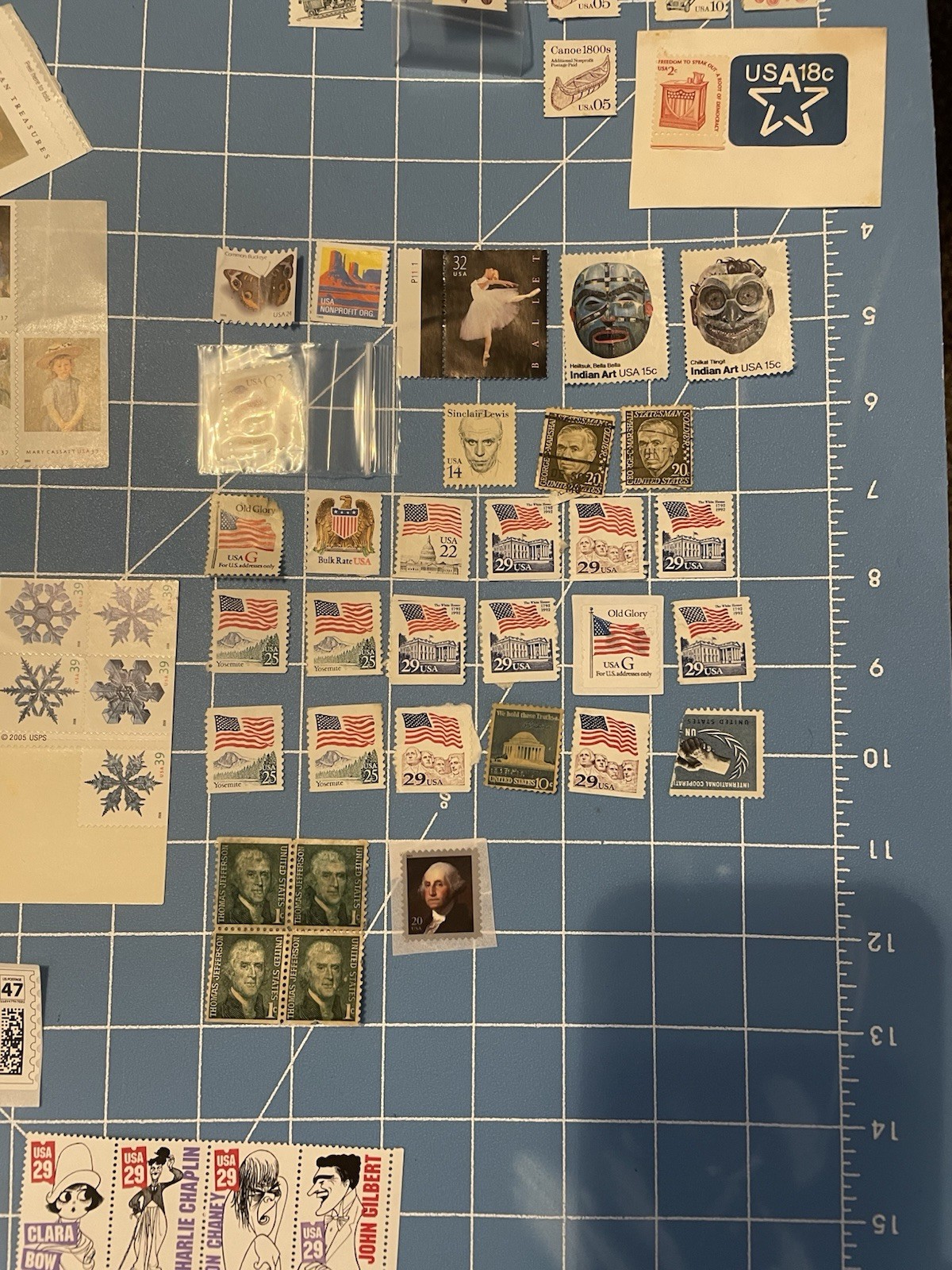 Mixed Stamp Collection 70’s-90’s Silent Screen Stars Love Doves Old Glory’s Art