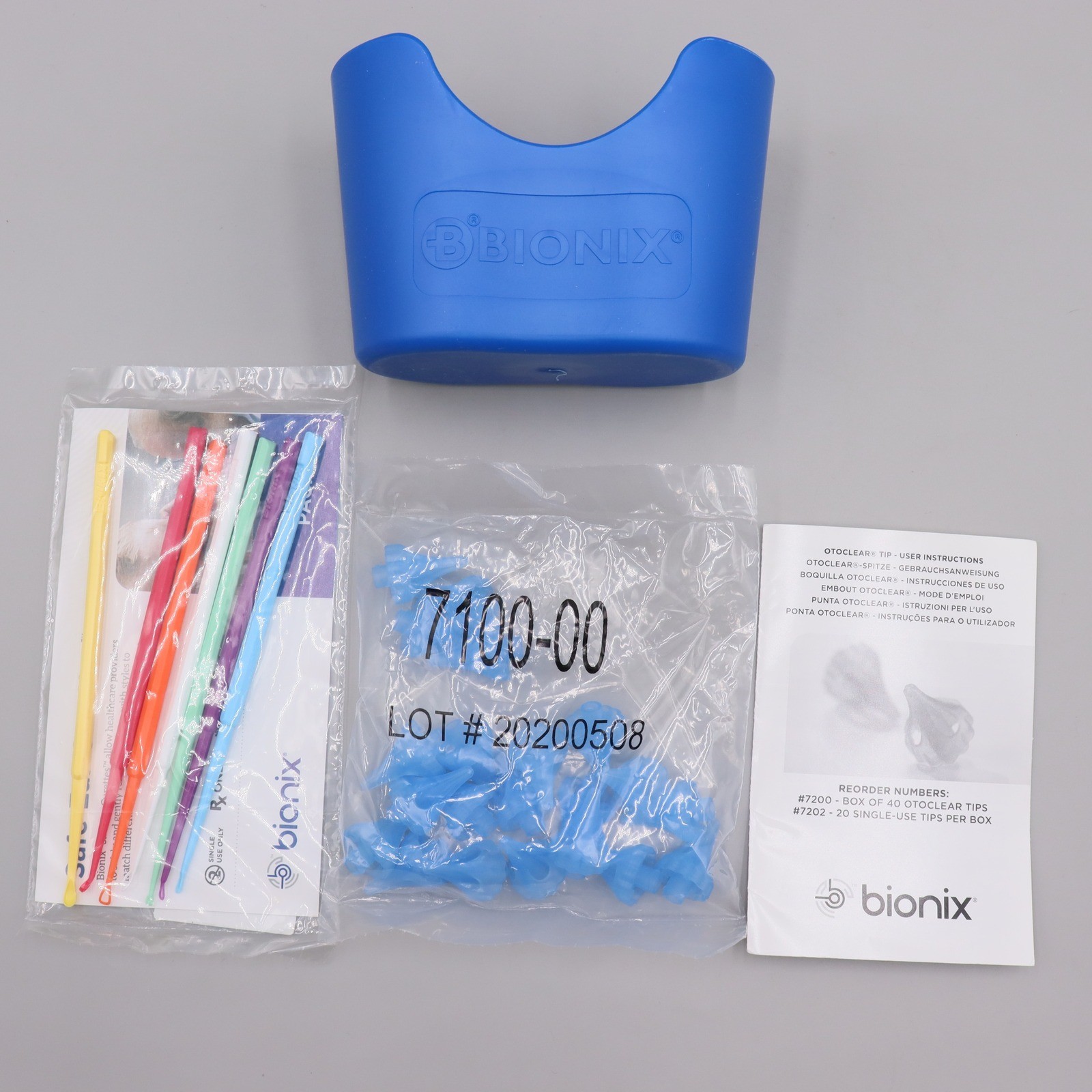 Bionix OtoClear Ear Irrigation Tips 20 pcs 7100-00 Safe Ear Curettes & Basin Set