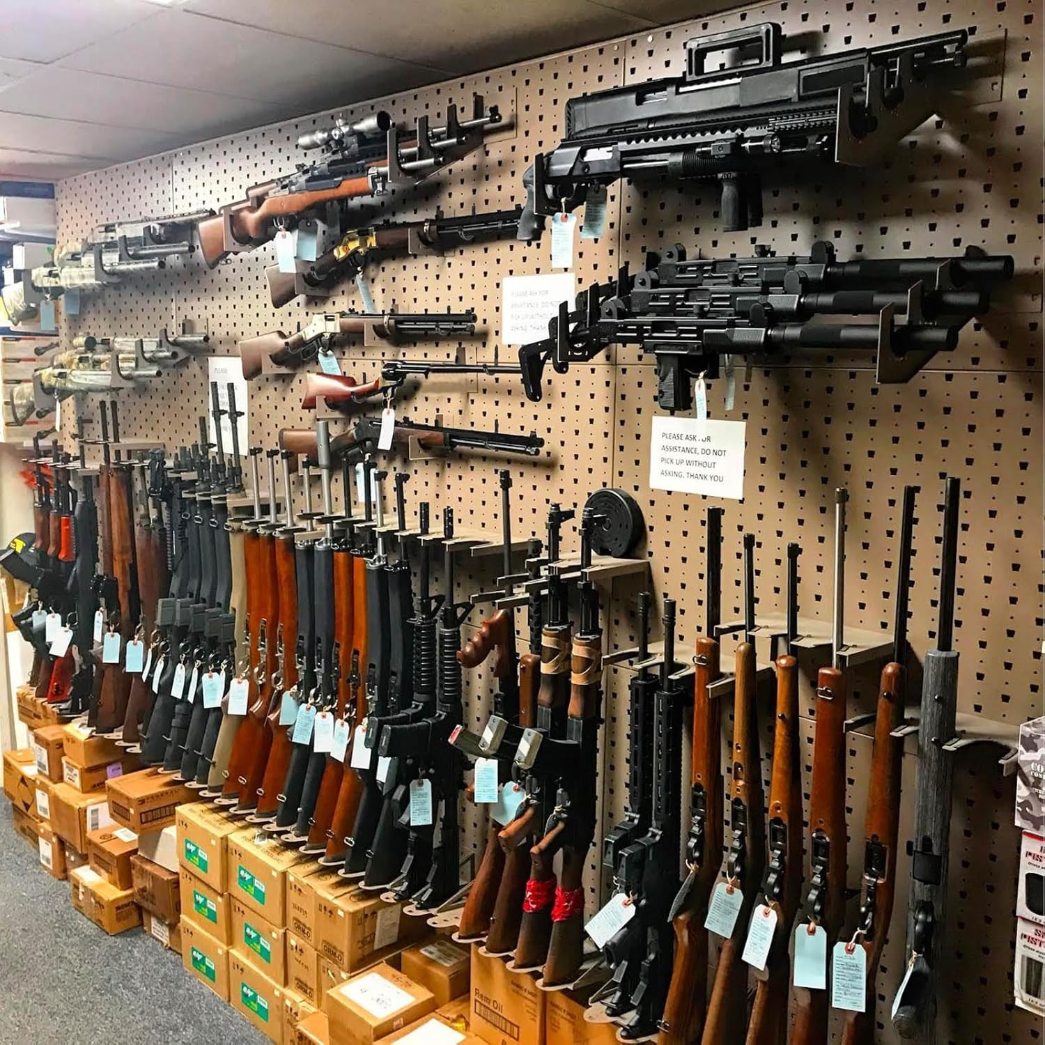 34 Pack Gun Rack Wall Mount, Gun Rack Bulk for Wall, Horizontal Met...