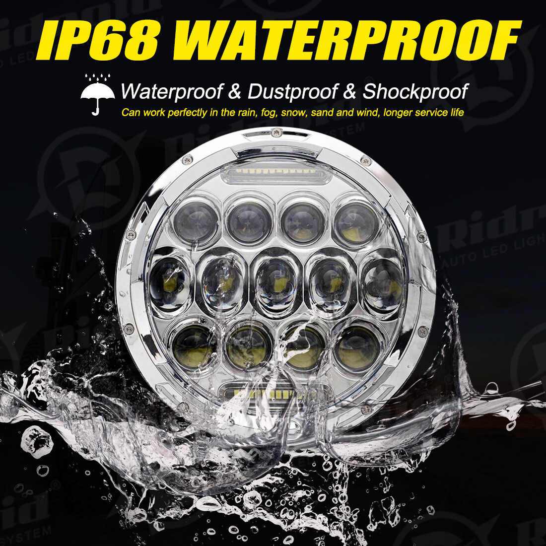 7" inch LED DRL Headlight + Passing Lights For Harley Davidson Touring Road King