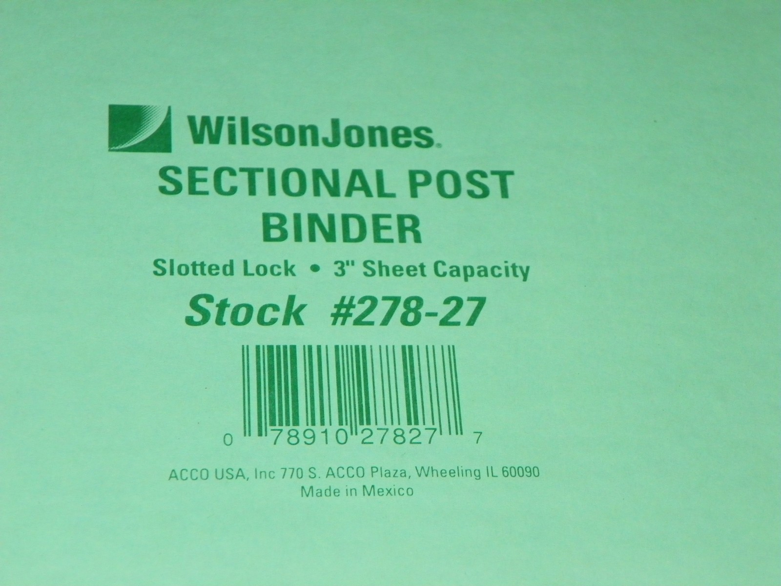 Lot of 2 Wilson Jones 278-27 Sectional Post Binder Canvas 11 x 8.5 GREEN 3" capa