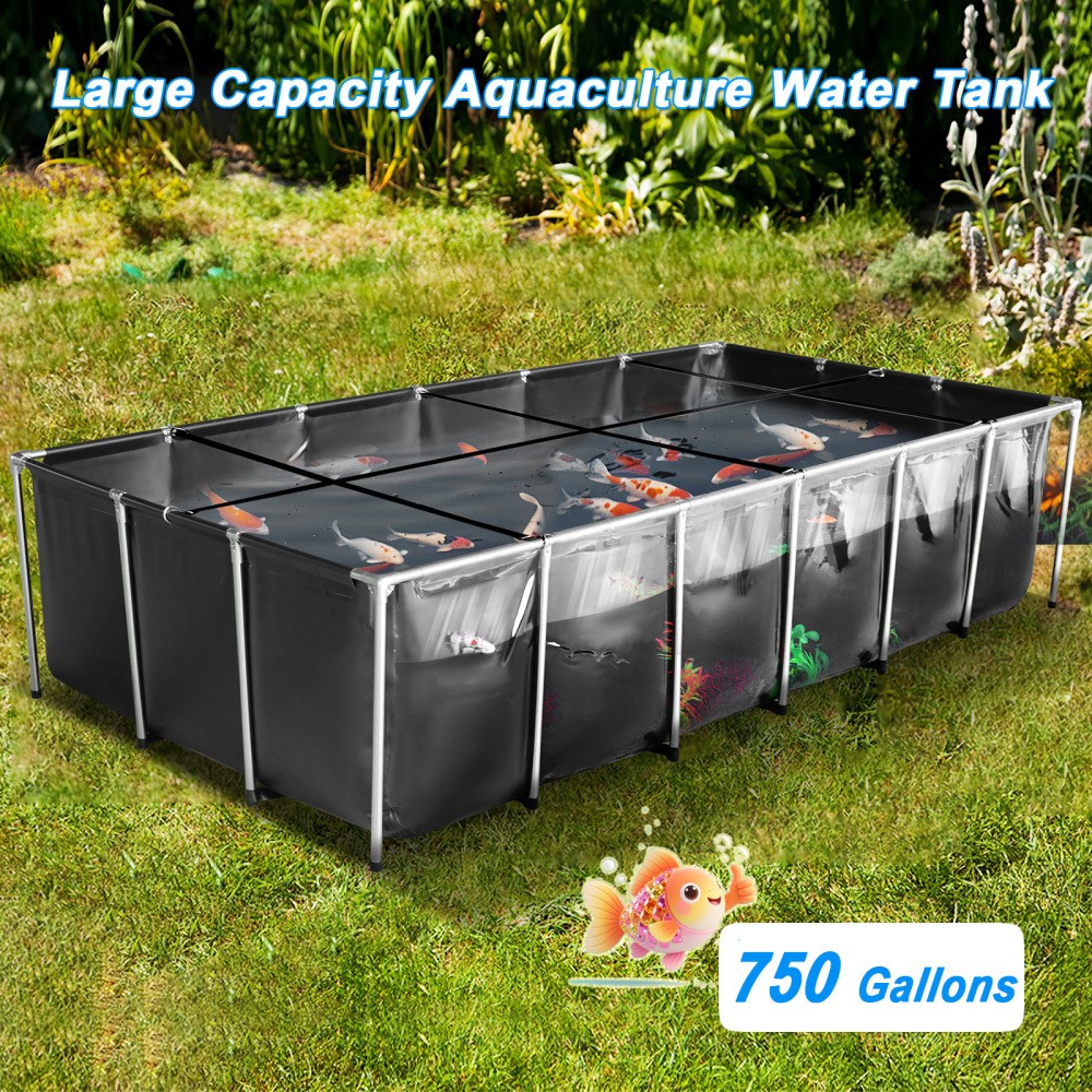 KOI Aquarium Tank Above Ground Fish Pond 750 Gal Foldable Canvas Fish Pool Pond