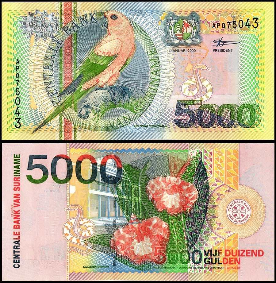 Suriname 5000 Gulden, 2000, P-152, UNC