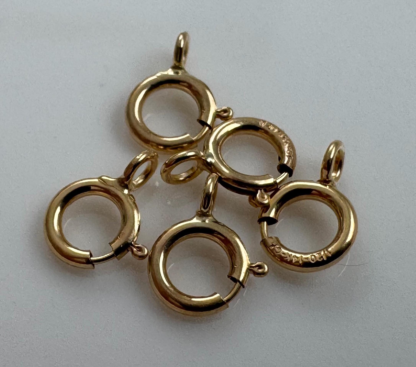 20 pcs- 5mm Spring Ring with Closed Ring Yellow Gold Filled 14K (P2663)