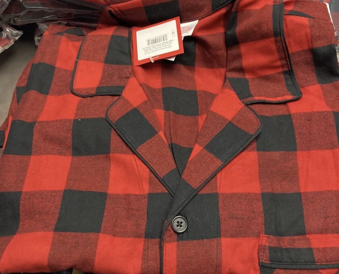 Men's Big & Tall Size 2XL Red Buffalo Check Flannel Pajama Set - Wondershop™ NEW