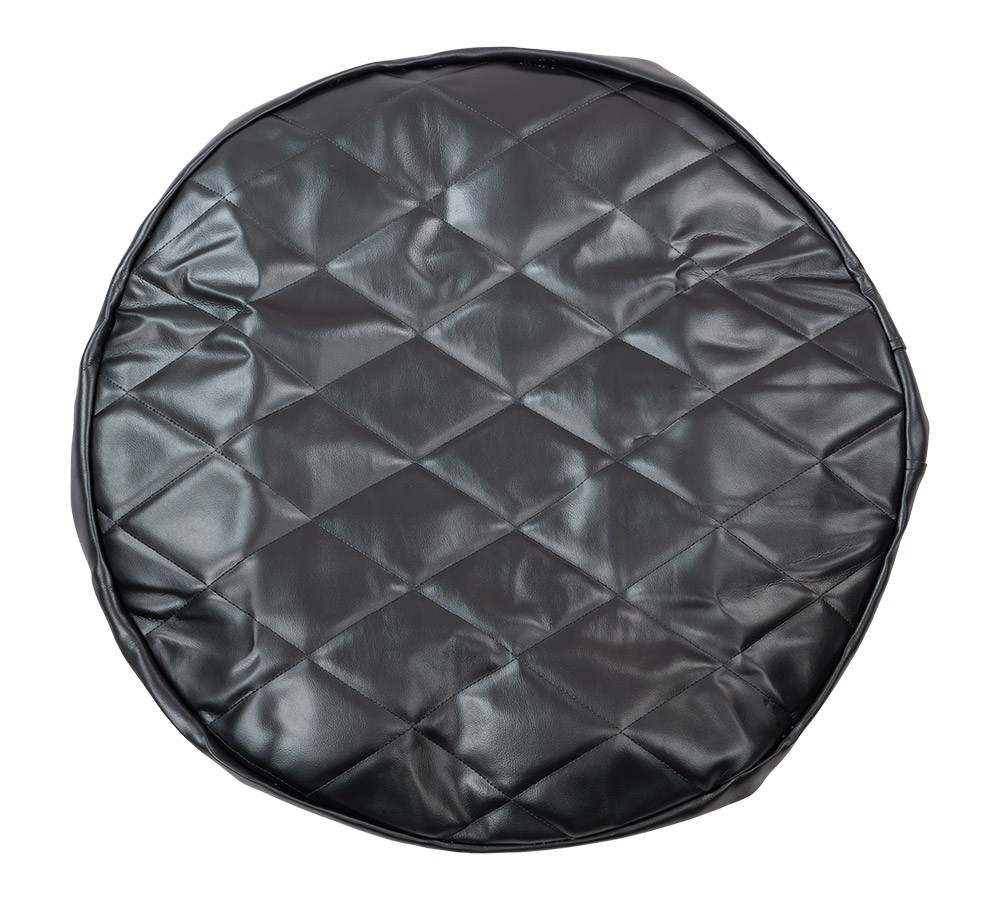 26" Black Quilted Fuel Tank End Covers w/ 9" Elastic Sleeve - 1 Pair