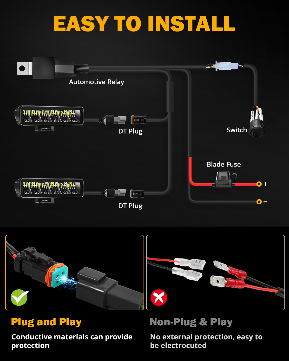 Auxbeam 6.3"inch LED Work Light Bar Driving Fog Pods Offroad Lamp Truck ATV UTV