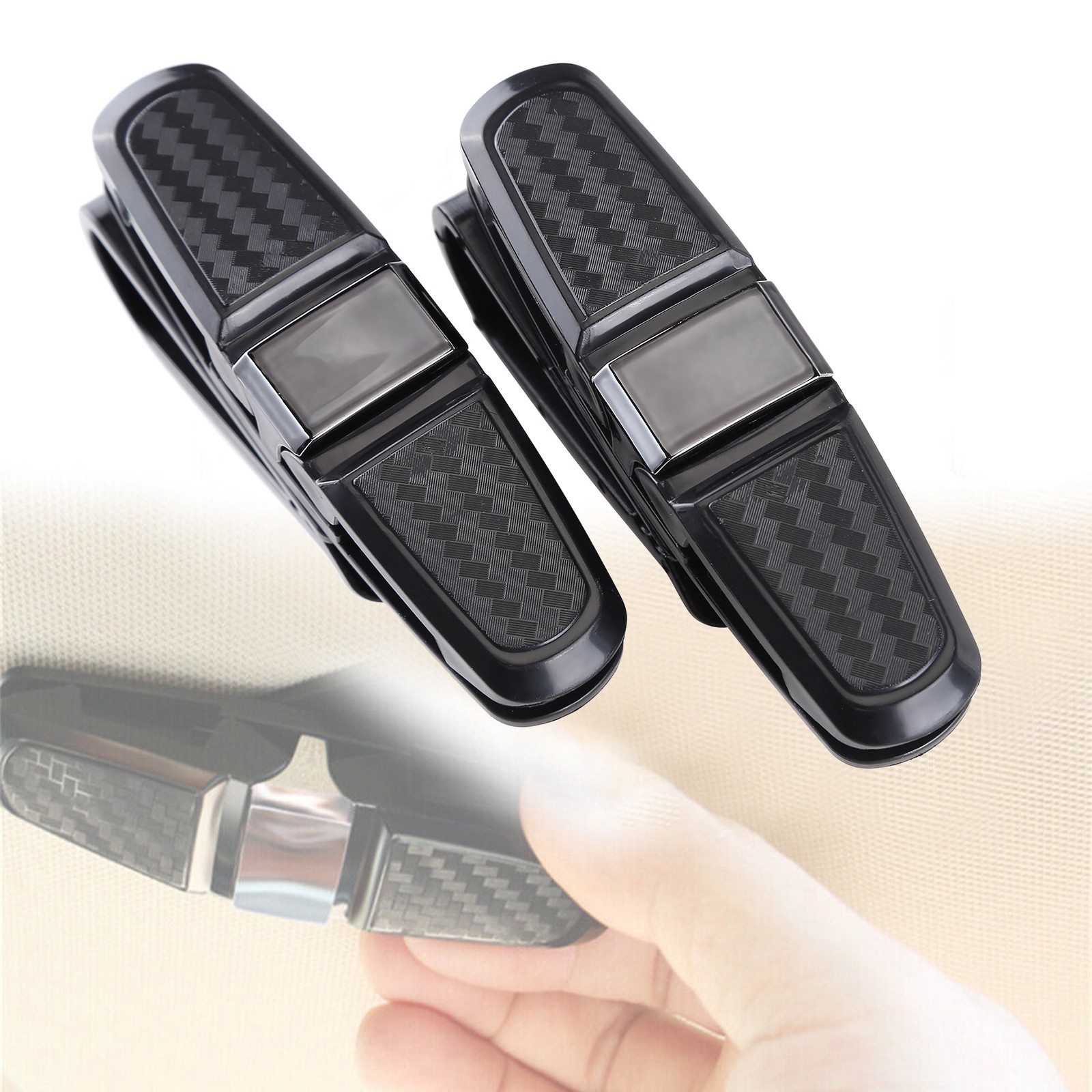 2PCS Glasses Holder for Car Sun Visor Sunglasses Holder Clip Hanger Eyeglasses