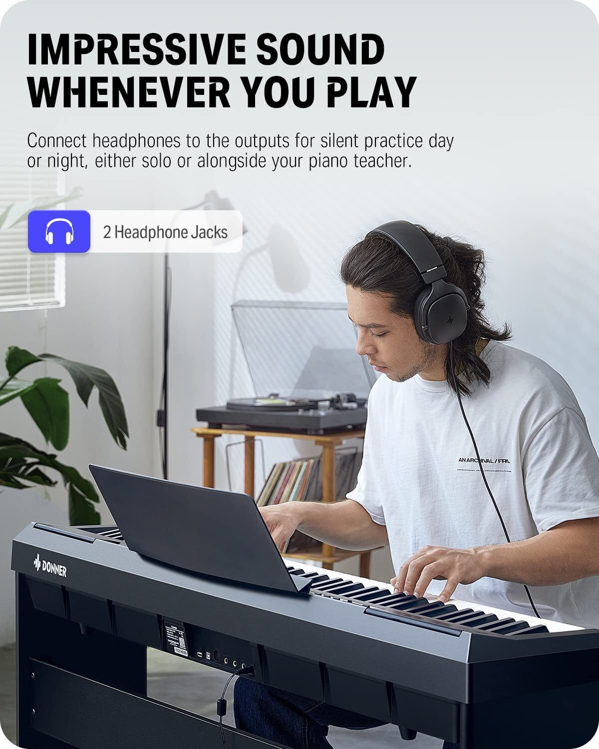 Donner DEP-20 Digital Piano Keyboard 88 Weighted Keys with Stand