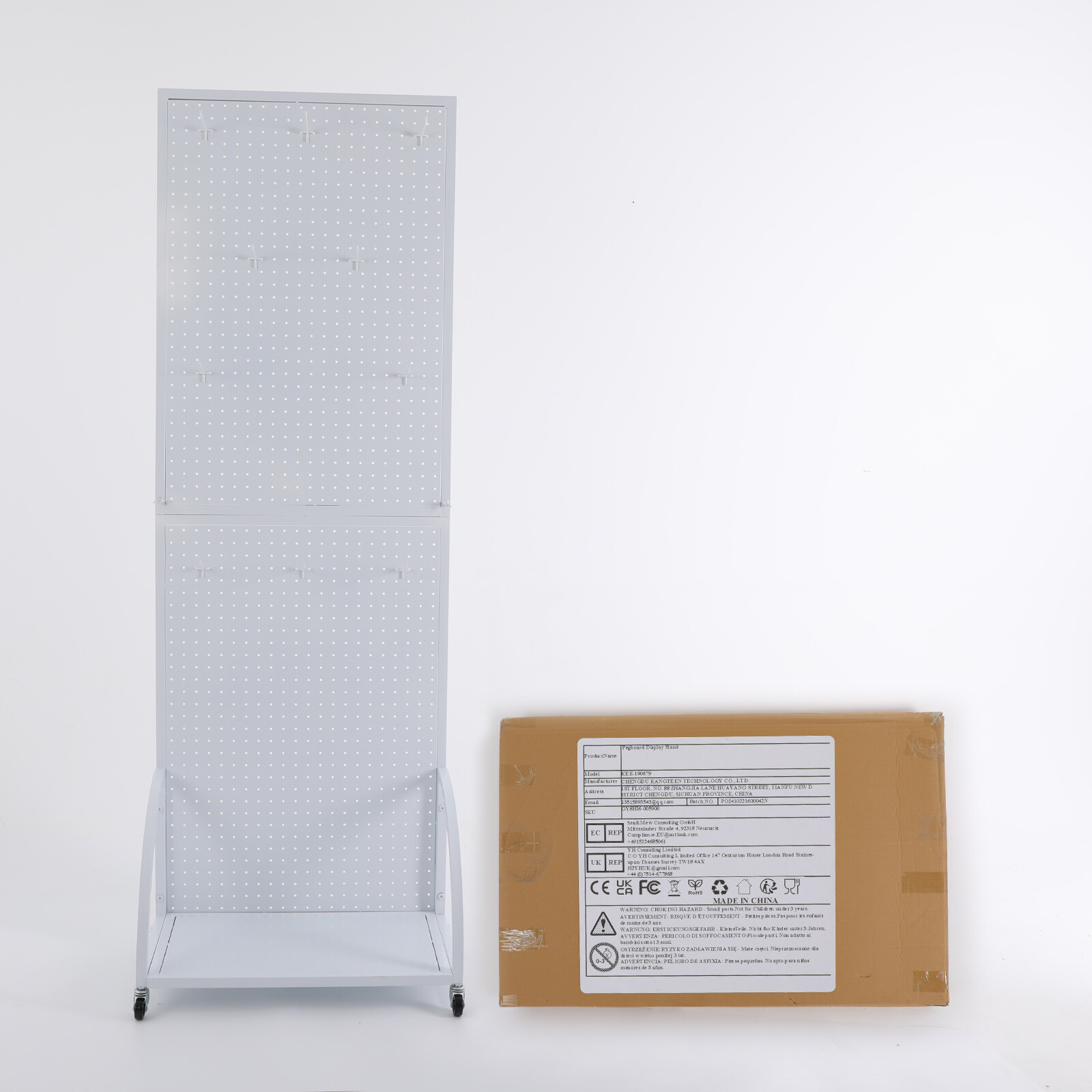 Pegboard Display Stand Retail Display Stand w/ Hooks Craft Fair Display Rack NEW