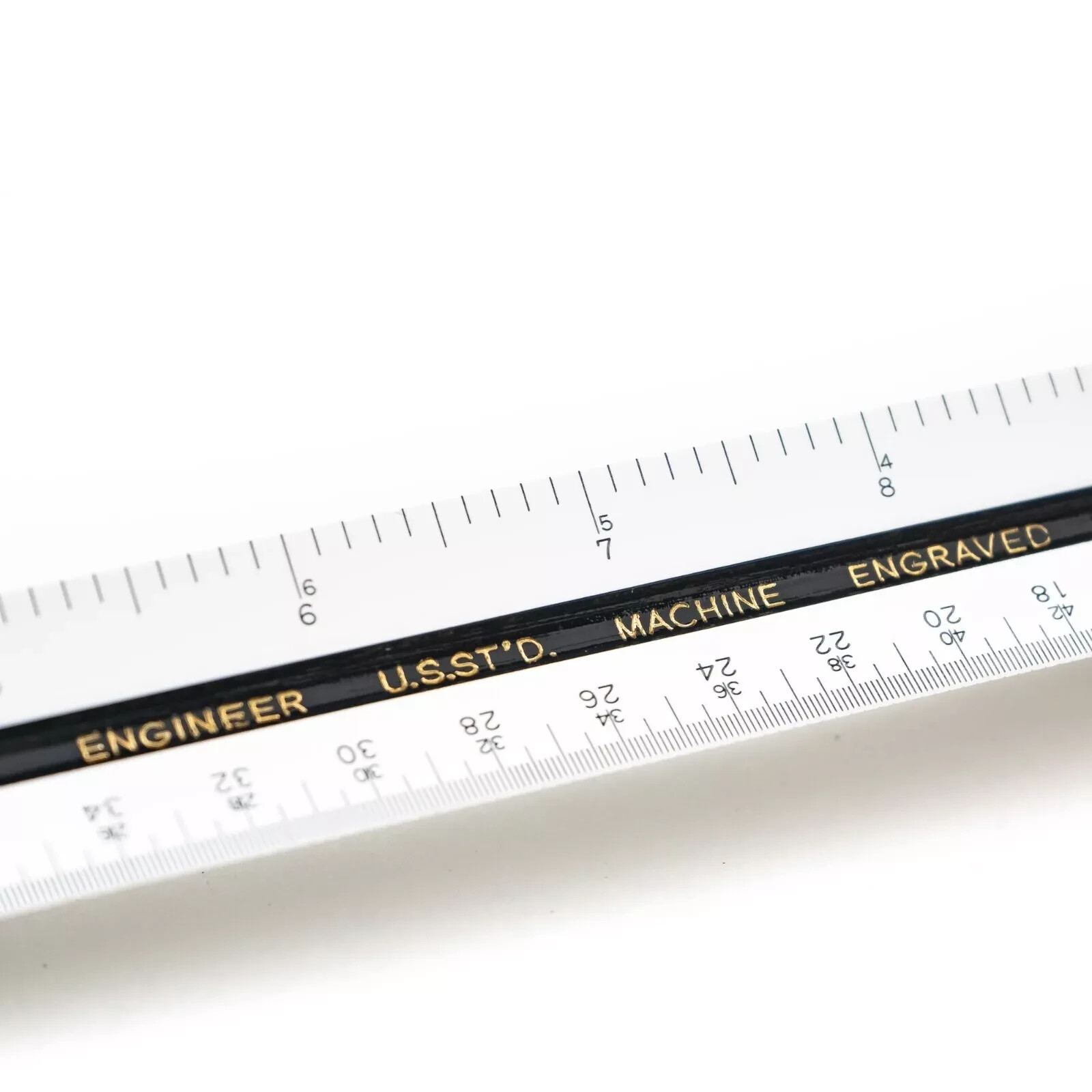 Rare Alvin 241B Engineer Scale 12in Triangular Drafting Ruler Solid Bamboo Japan