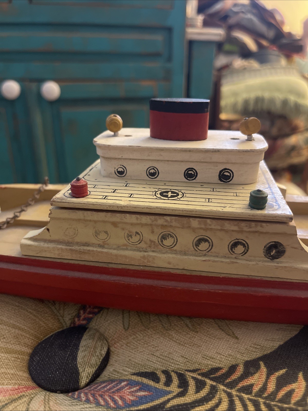 Vintage Toys Wooden Ferry Boat