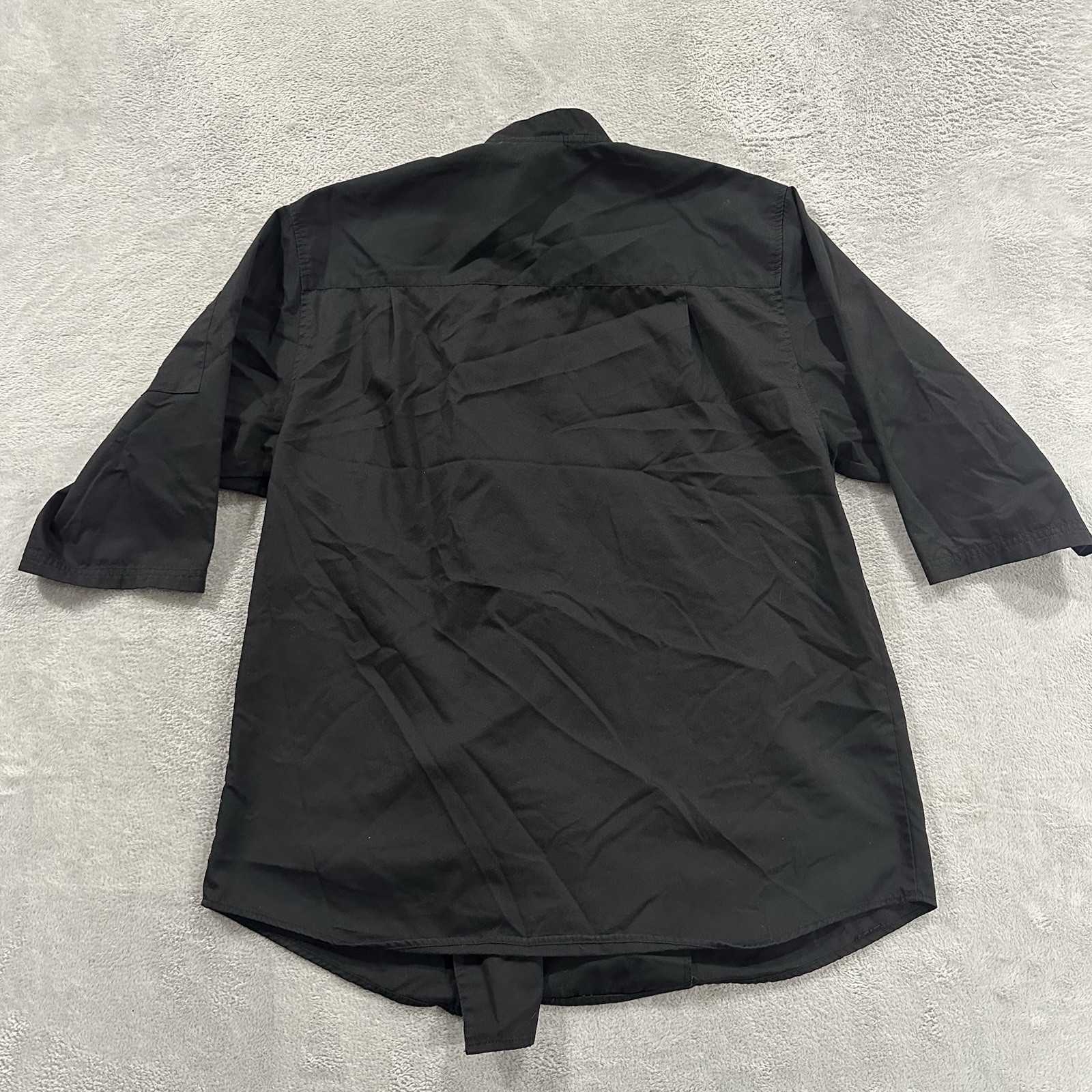 CHEF WORKS Black Short Sleeve Cook Shirt Unisex L Snap Front Utility Uniform