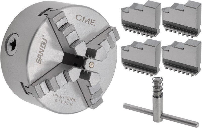 5” 4-JAW SELF-CENTERING LATHE CHUCKS with extra jaws, #0504-SF Free Ship USA