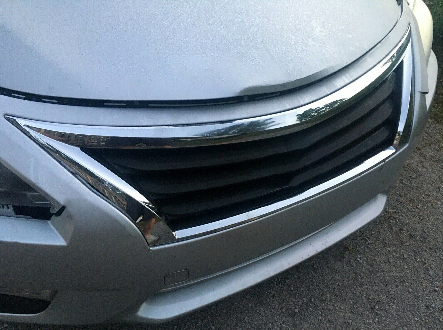 For Nissan Altima 2013 2014 2015 Front Bumper Upper Grille Black w/ Chrome Trim