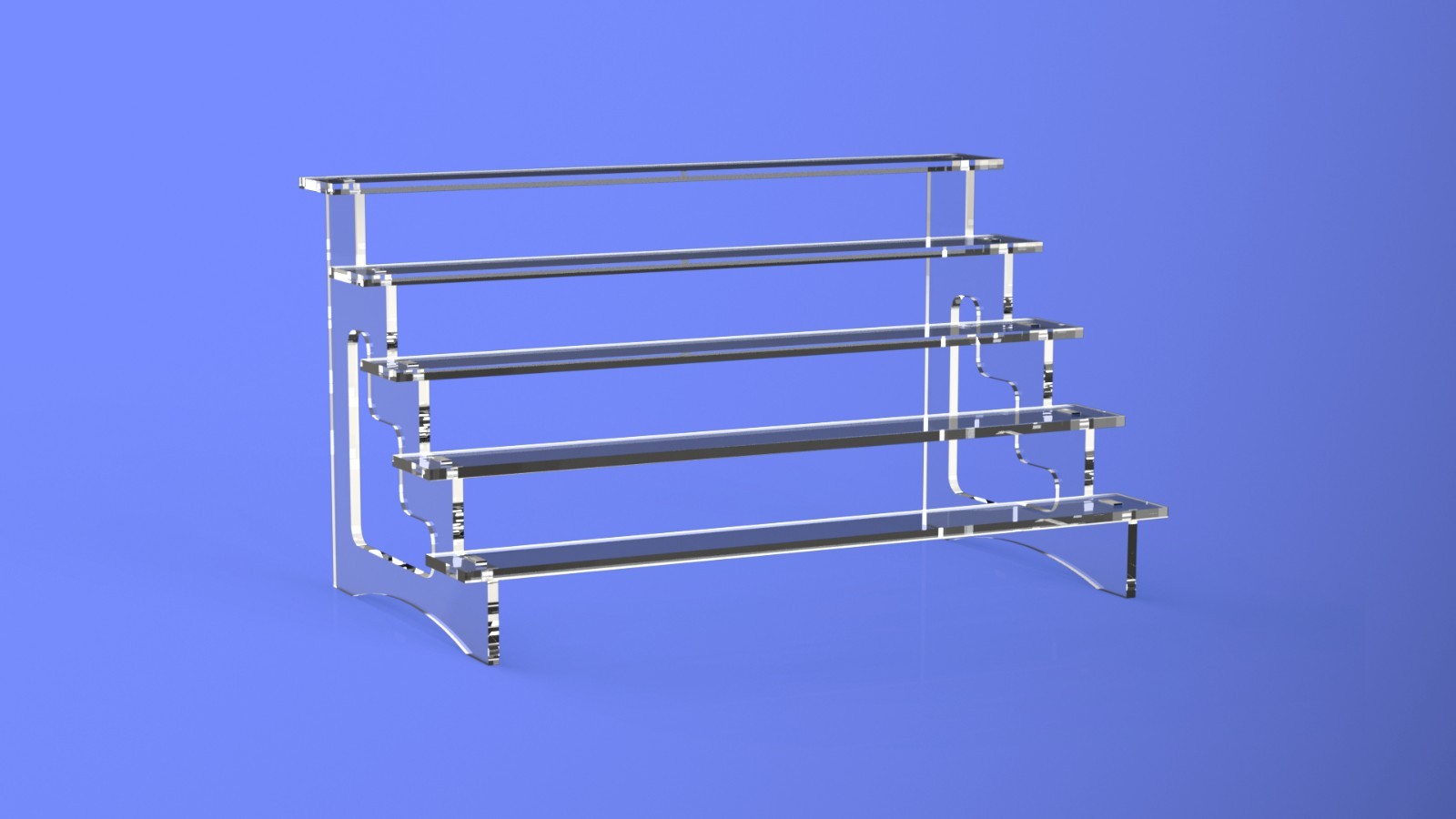 5 Steps Acrylic Display Stand, Fit Ikea Detolf 15"W x 7.5"D x 7.5"H MADE IN USA