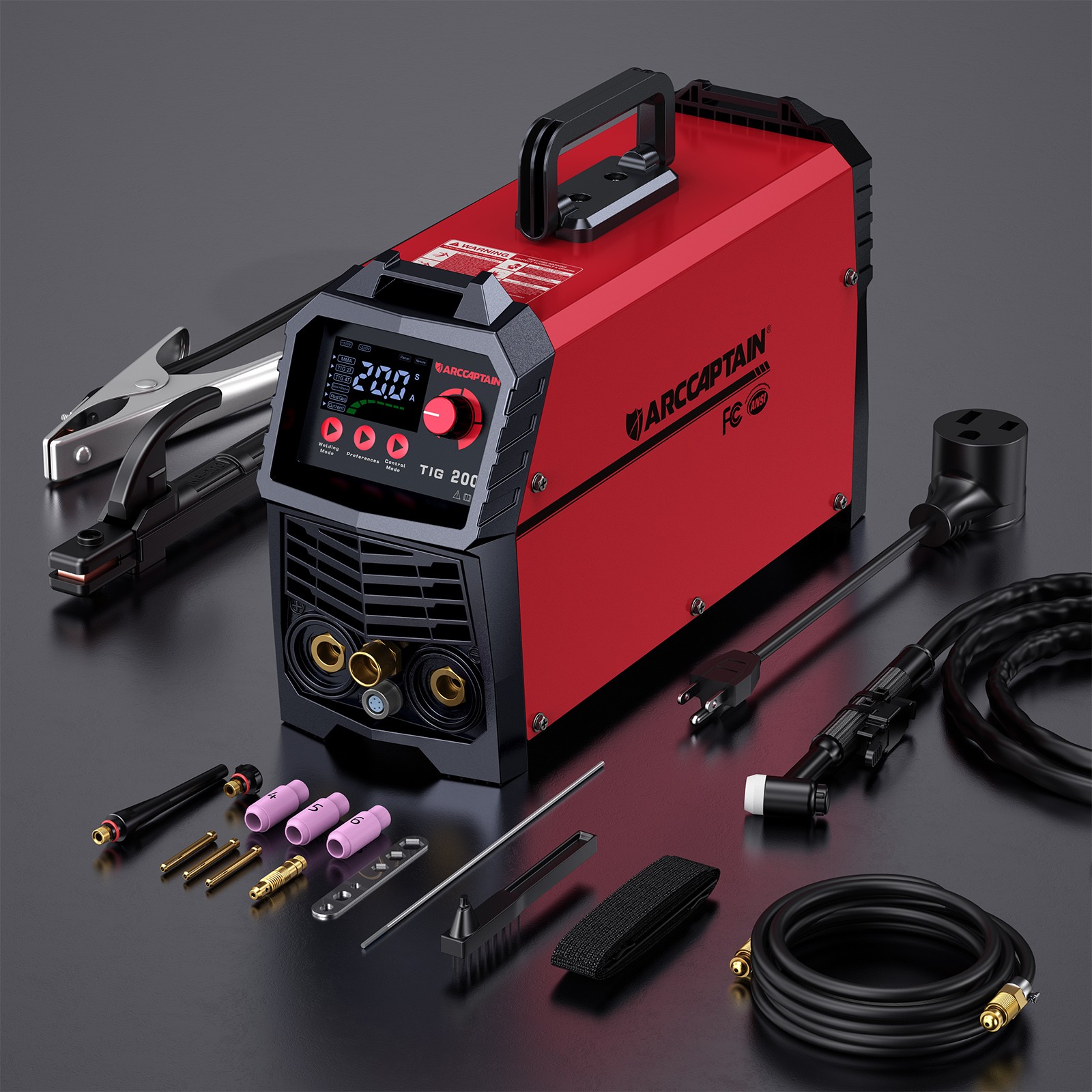 ARCCAPTAIN TIG Welder 200A High Frequency 110v/220v Dual Voltage TIG/Stick/Arc