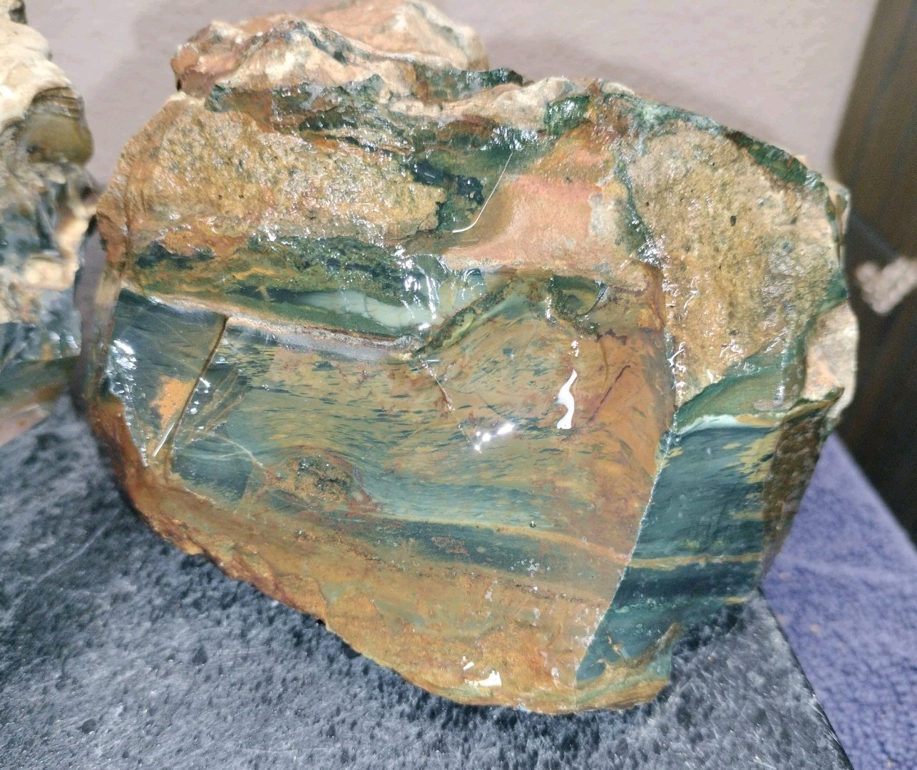 12LB ORBS Blue Mountain Picture of Jasper Rough 4pc Lot #21