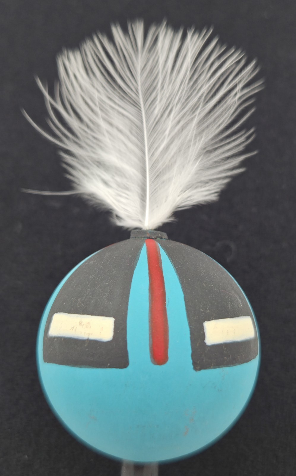 Hopi Kachina Ceremonial Spiritual Rattle Native American Indian Feather Folk Art