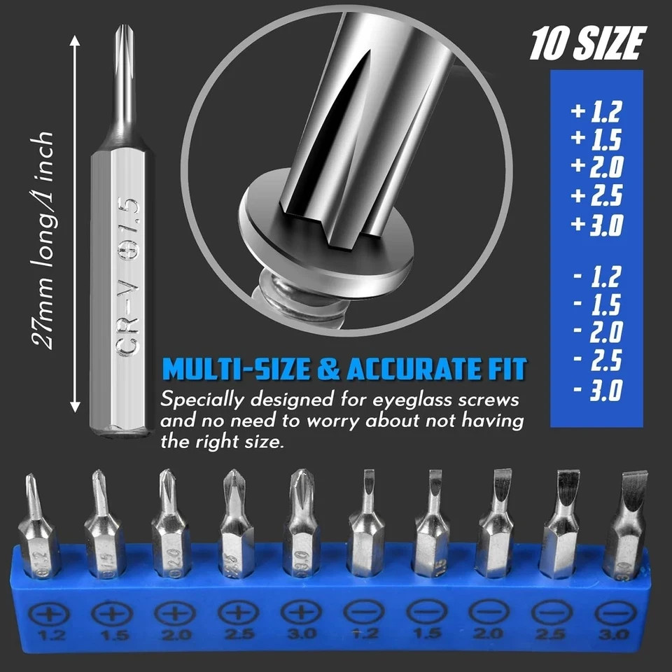 Eyeglass Sunglass Repair Kit, Magnetic Eye Glasses Repairing Tool Kit with Assor