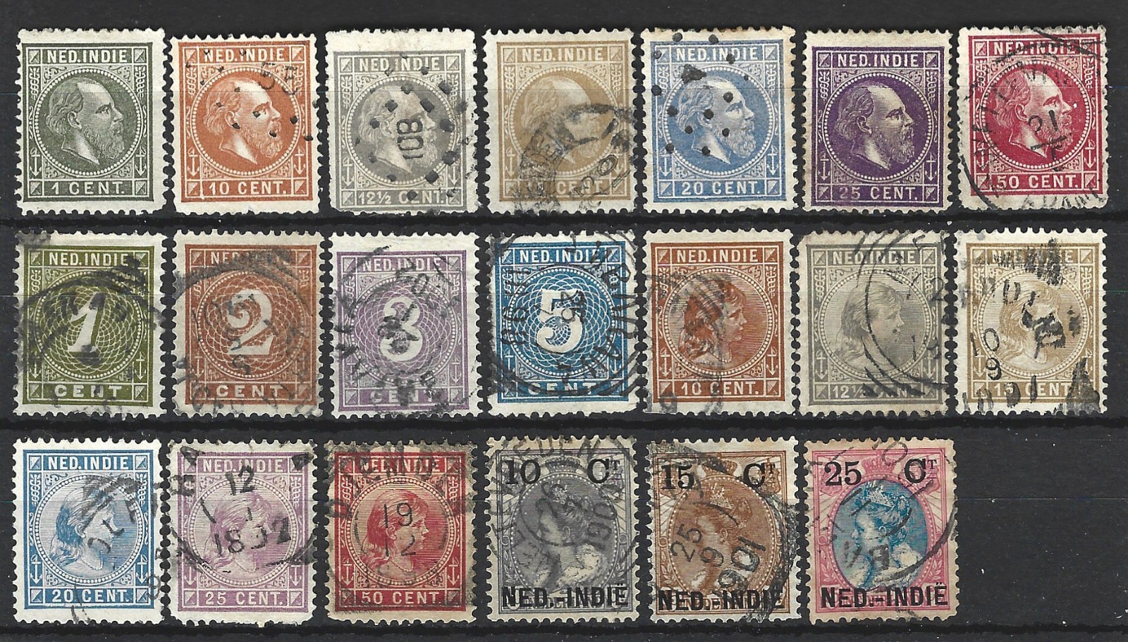 NETHERLANDS 1870 - 1900  USED MIXED COLLECTION