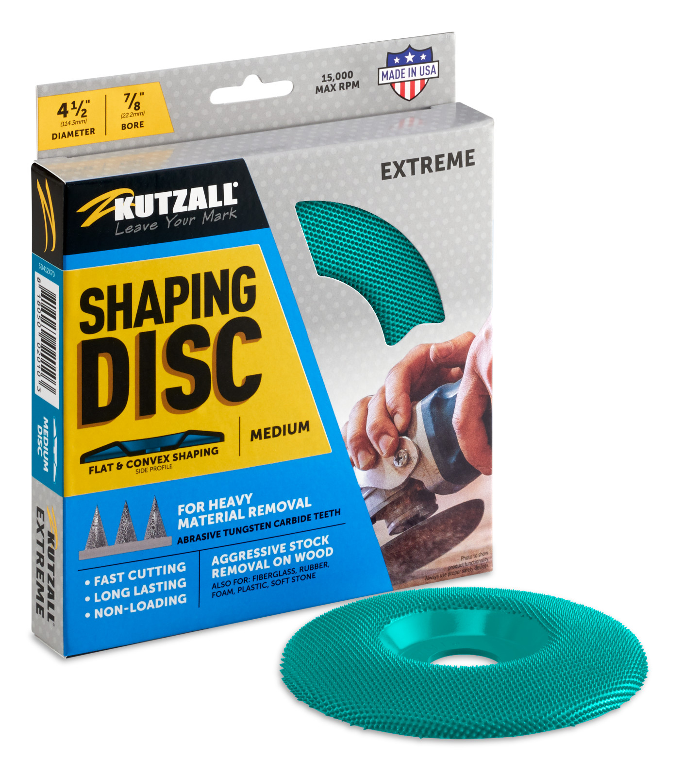 Kutzall Extreme Shaping Disc, Medium, 4-1/2" (114.3mm) Diameter, (SD412X70)