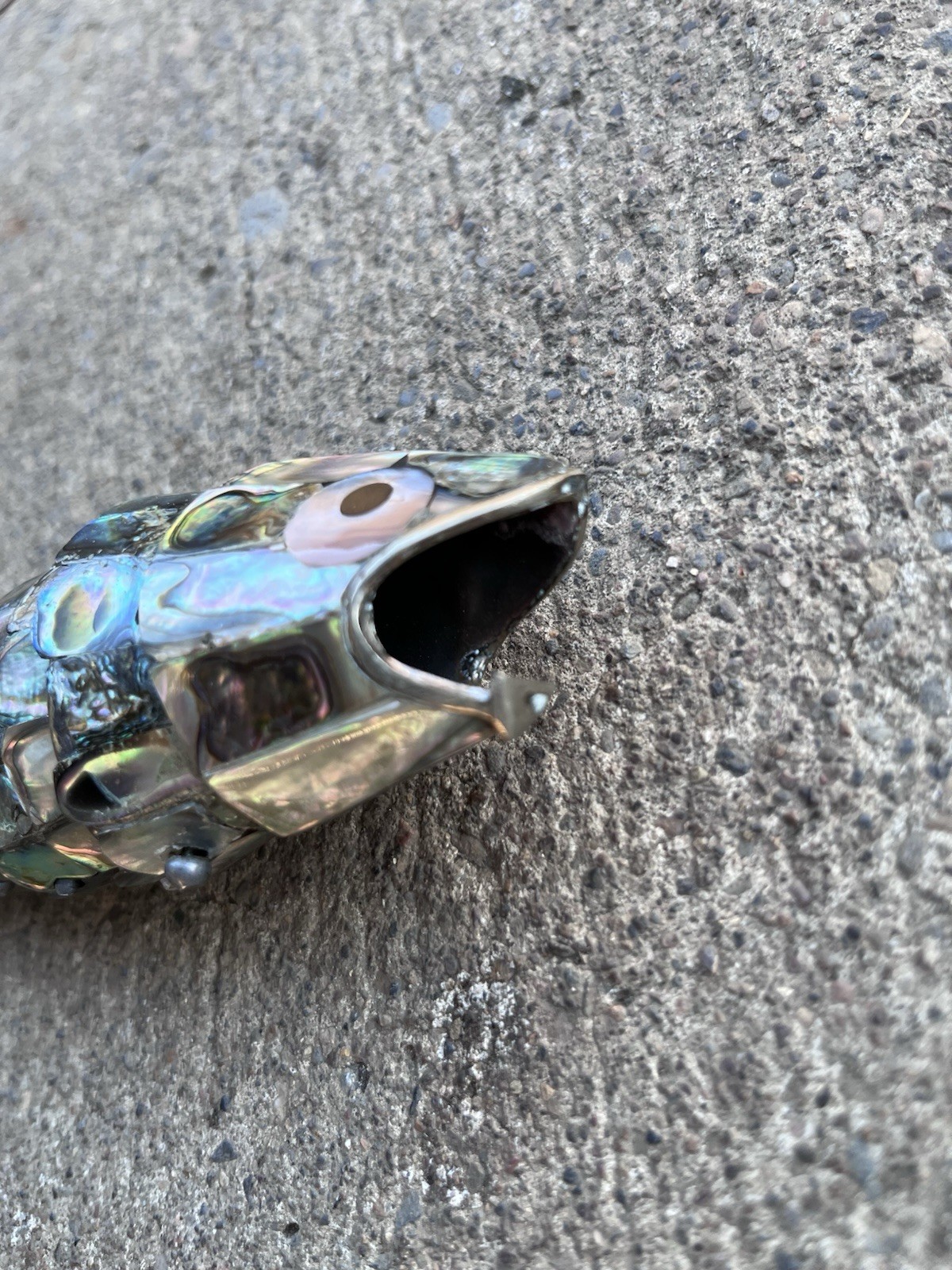 Vintage Articulated Abalone Shell Fish Bottle Opener Mexican
