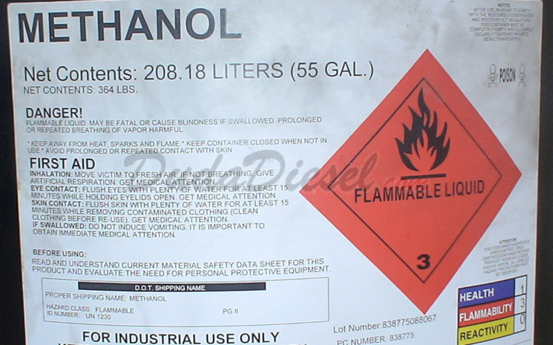 Duda Energy Industrial Grade Methanol, 99.65+% Purity Methyl Alcohol