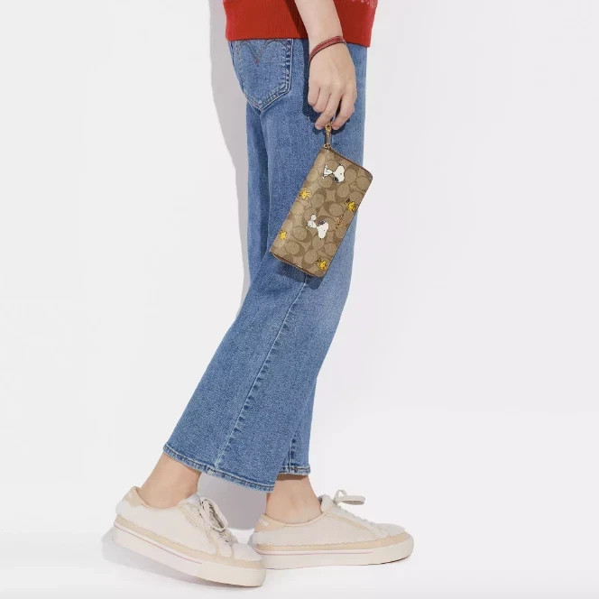 2026 Coach X Peanuts Long Zip Around Wallet With Snoopy Woodstock/Friends CE705