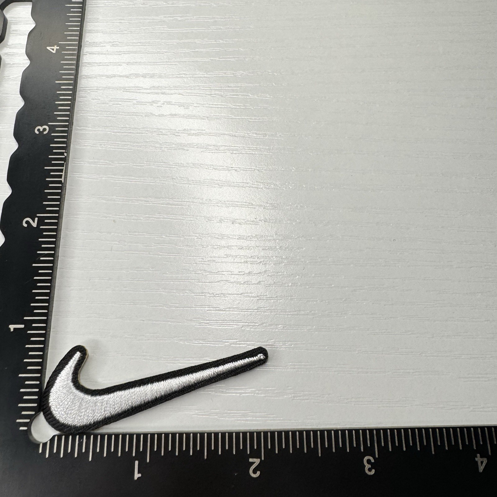 White/Black - Nike Sew/Iron On Embroidered Badge Jeans Bag, Hat