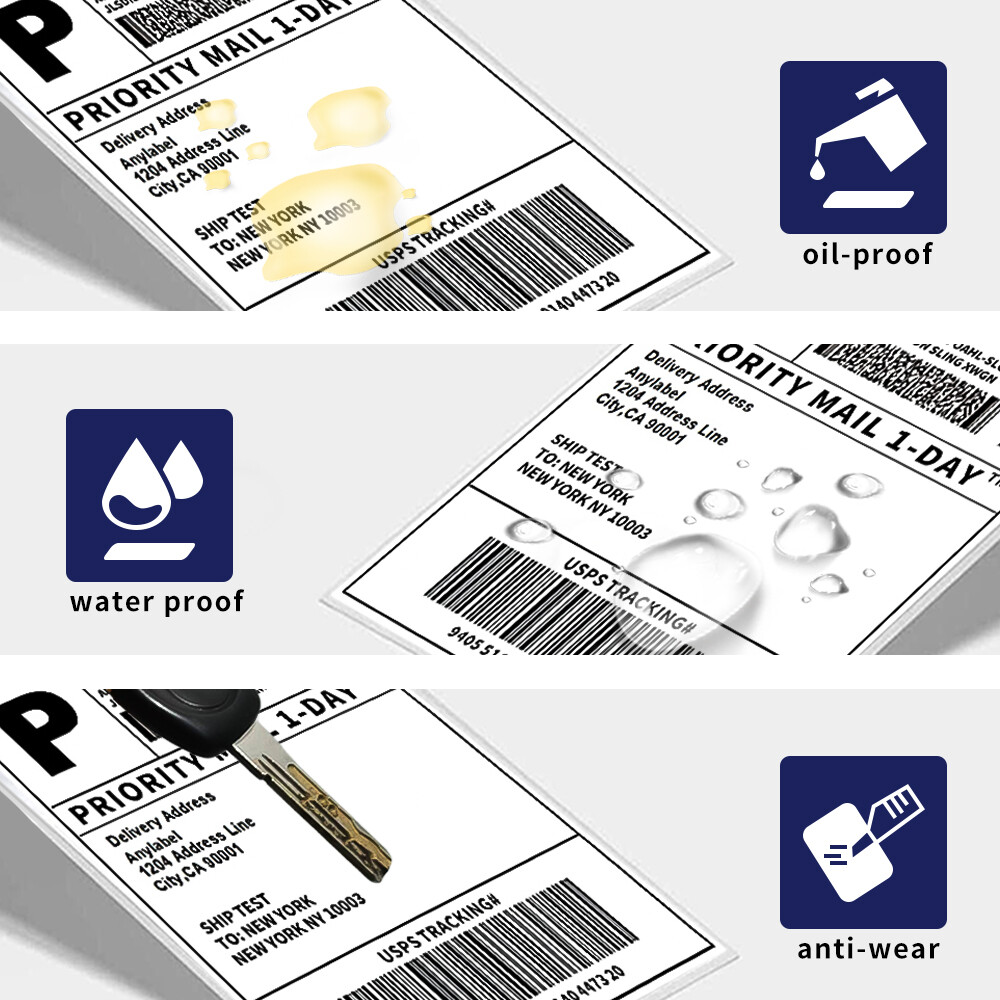 500 4"x6" Fanfold Direct Thermal Shipping Labels for Zebra and Rollo Printers