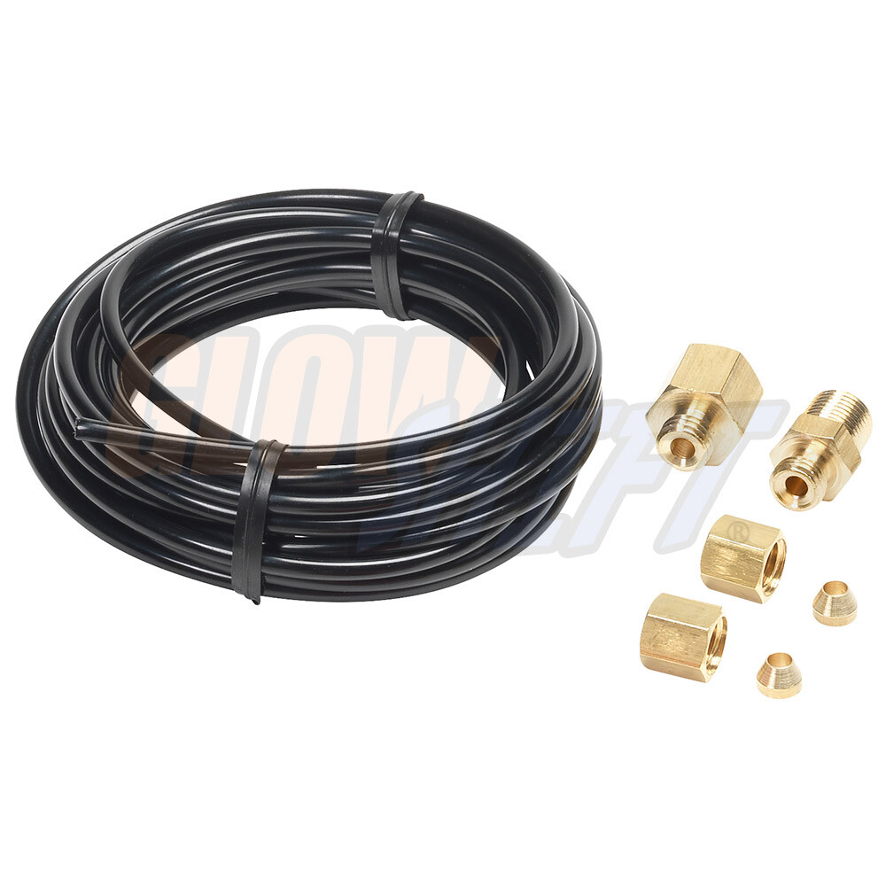 GlowShift Replacement 18' Black Nylon Hose Fittings Kit for 35 60 100 PSI Boost